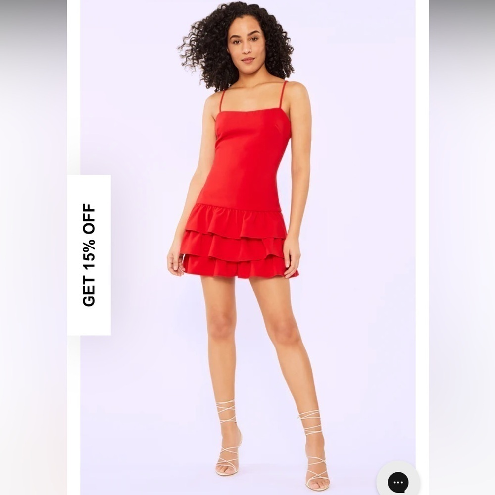 Revolve Likely NWT Amica Red Ruffle Mini Dress Size 6 - Picture 4 of 12